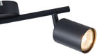 Eurolamp Διπλό Σποτ με Ντουί GU10 σε Μαύρο Χρώμα