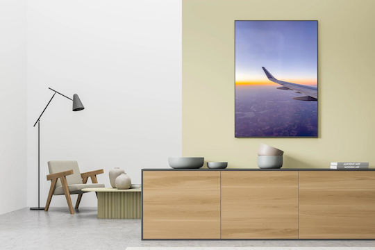 Painting Airplane Wing Over Sunrise Horizon Wing Airplane Over Sunrise Horizon 50x80