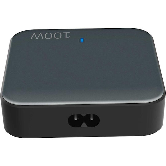 Yenkee Βάση Φόρτισης με 2 Θύρες USB-A και 2 Θύρες USB-C και Καλώδιο USB-C 100W Power Delivery / Quick Charge 2.0 / Quick Charge 3.0 / Quick Charge 4+ / Quick Charge 4.0 σε Μαύρο χρώμα (YAC 4100)
