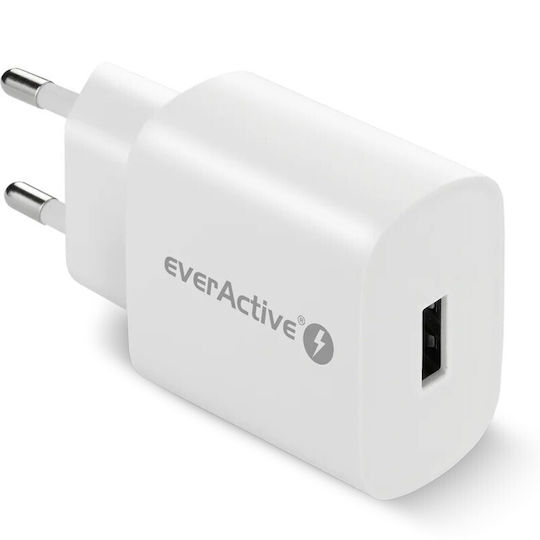 EverActive Charger Without Cable with USB-A Port 18W Quick Charge 3.0 Whites (SC-250Q)