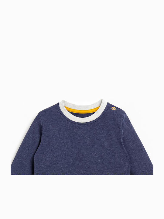 Kinderhemd Langarm Blau Smile