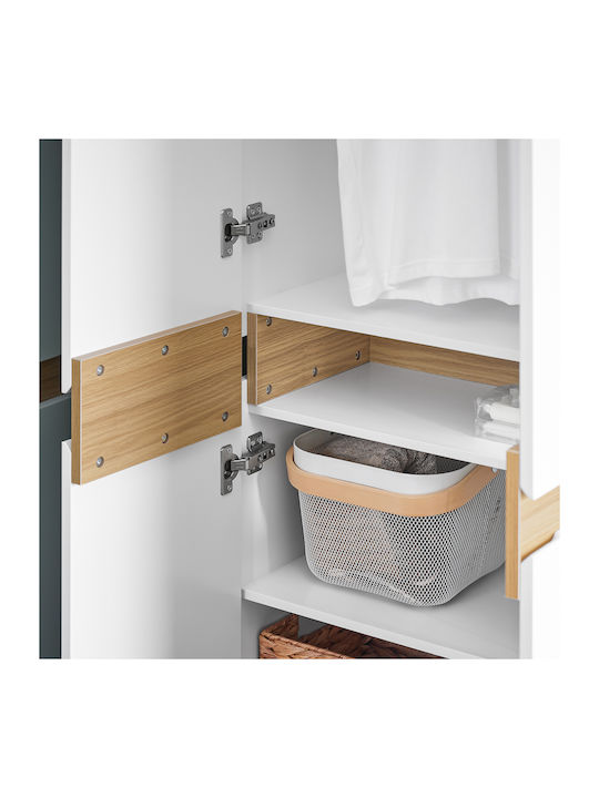 Doppeltür Kleiderschrank White 60.5x30.5x192.3cm