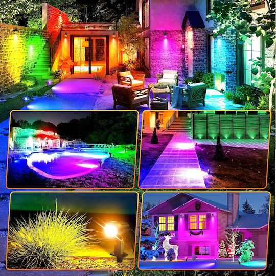 Set 8 Lămpi Solare RGB cu Senzor de Mișcare și Telecomandă IP66