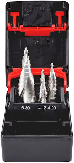 Wurth Step Set of 3 Conical Drills HSS with Triangular Shank for Metal