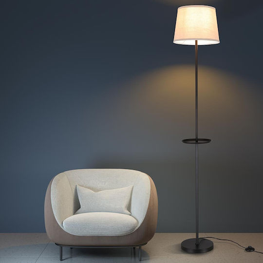Bakaji Floor Lamp H174xW32cm. with Socket for Bulb E27 Black