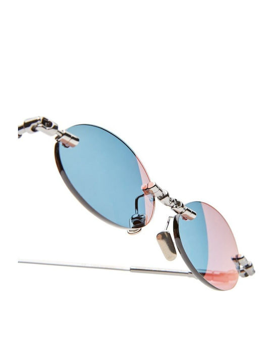 Kuboraum Maske Men's Sunglasses with Silver Metal Frame and Silver Mirror Lens