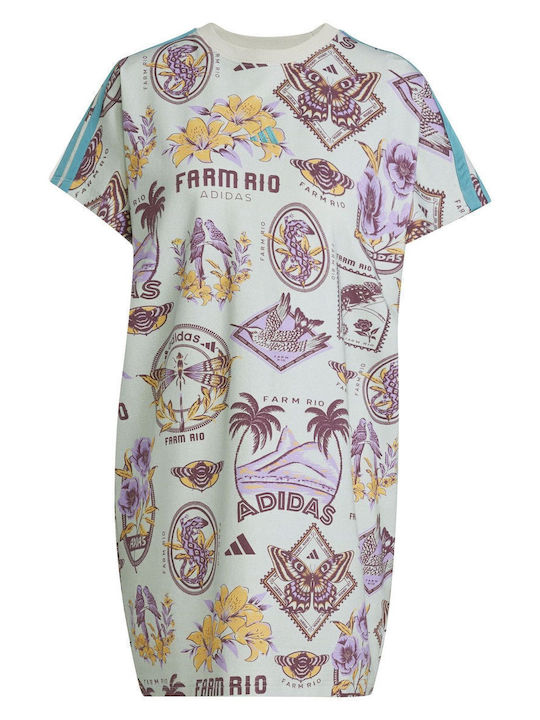 X Farm Summer Mini Athletic Dress T-Shirt Short Sleeve Printed