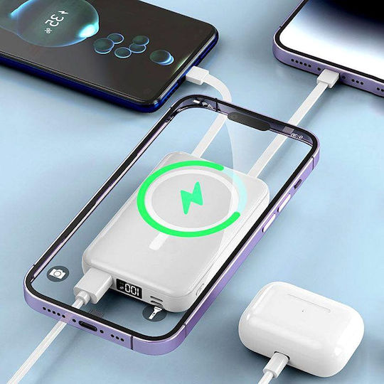 Υ211 Power Bank 20000mAh 20W με Θύρα USB-A και 2 Θύρες USB-C Ροζ
