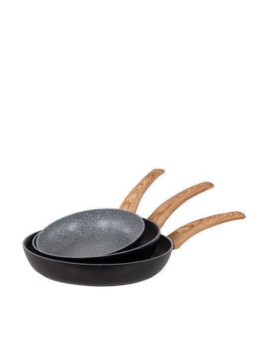 Bakaji Pans Set of Aluminum with Non-stick Coating 3pcs