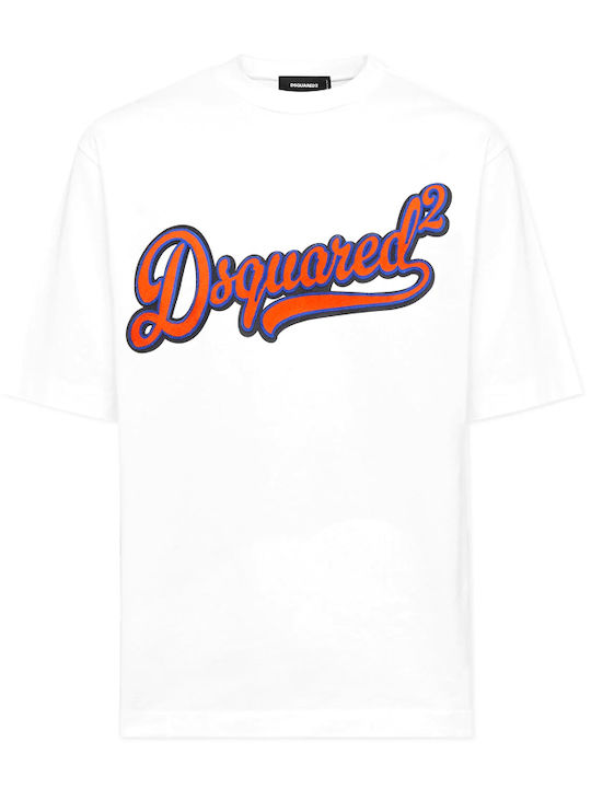 T-shirt Λευκο, Μπλε, Πορτοκαλι