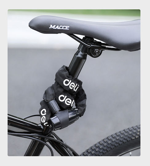 Deli Bicycle Cable Lock with Key Black