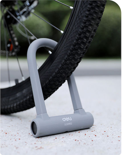 Deli Bicycle Pedal Lock with Key Gray