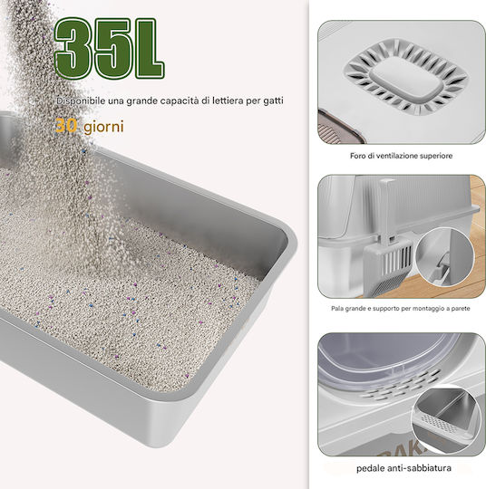 Bakaji Λεκάνη Γάτας με Φίλτρο Μ60 x Π40 x Υ15cm