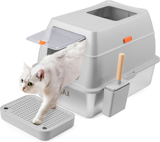 Bakaji Durable Satin Cat Litter Box 35l Door Scoop & Non-Slip Platform 59.5 X 39.5 X 15 cm 02842540