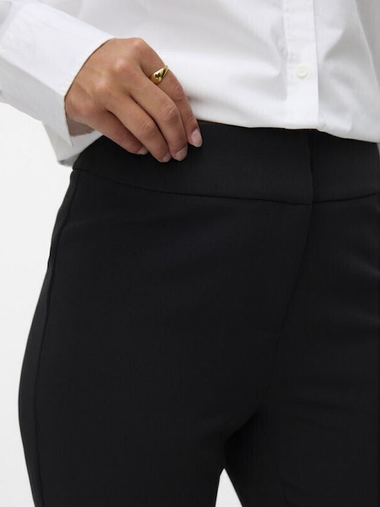 Women's Fabric Capri Trousers Black