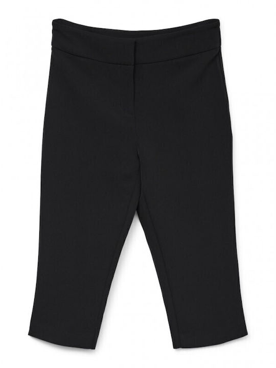 Women's Fabric Capri Trousers Black