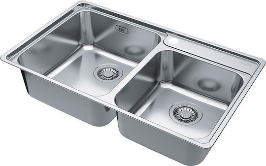 Franke Bell Bcx 620-42-35 Ένθετος Inox Μ86xΠ48cm Ασημί