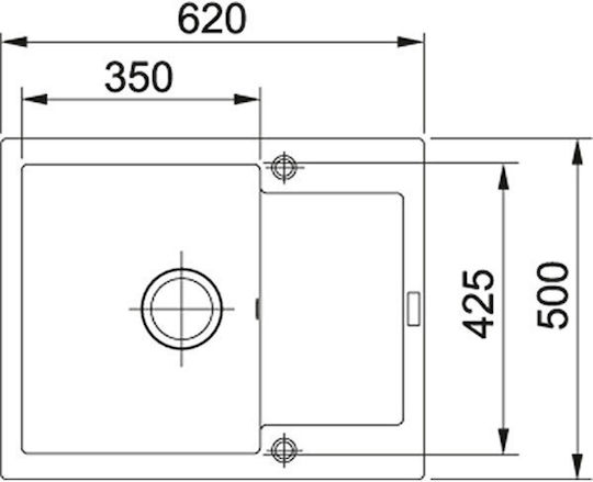 Franke Maris Mrg 611-62 Ένθετος από Συνθετικό Γρανίτη Μ62xΠ50cm