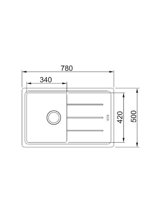 Franke Basis Bfg 611-78 Ένθετος Νεροχύτης από Συνθετικό Γρανίτη Μ78xΠ50cm Coffee