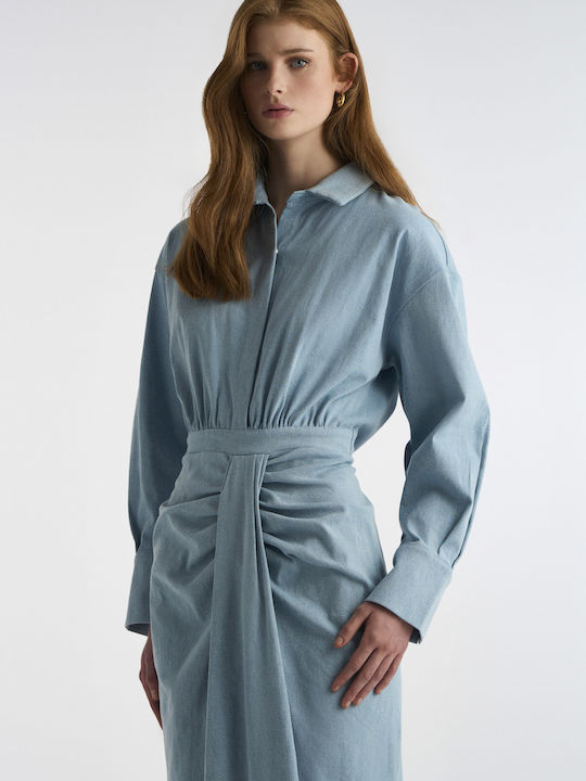 Maxi Damenkleid Denim Hellblau
