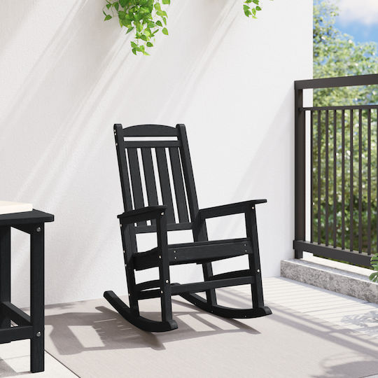 Schaukelstuhl Hölzernes Black Velvet-Black Metal 70x92x108εκ.