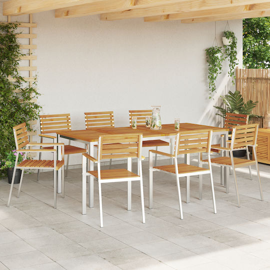 Scaun de exterior Lemn Roz 8buc 54.5x56x89cm