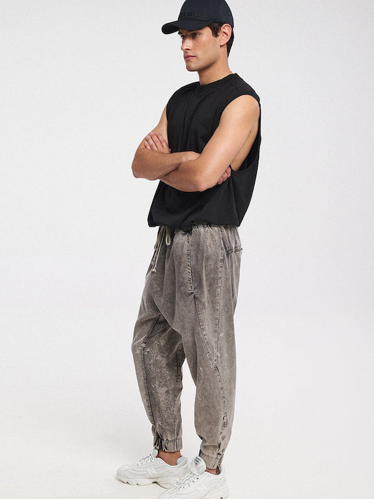 Men's Jeans Pants with Regular Fit Washed Grey