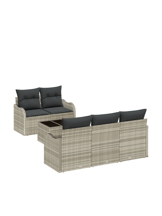 Zweisitziges Sofa Außenbereich Rattan mit Kissen 55x55x37cm