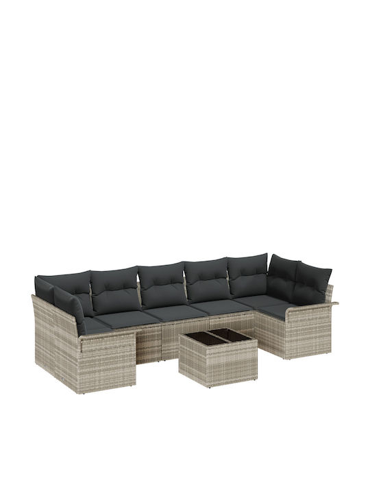 Zweisitziges Sofa Außenbereich Rattan mit Kissen 55x55x37cm