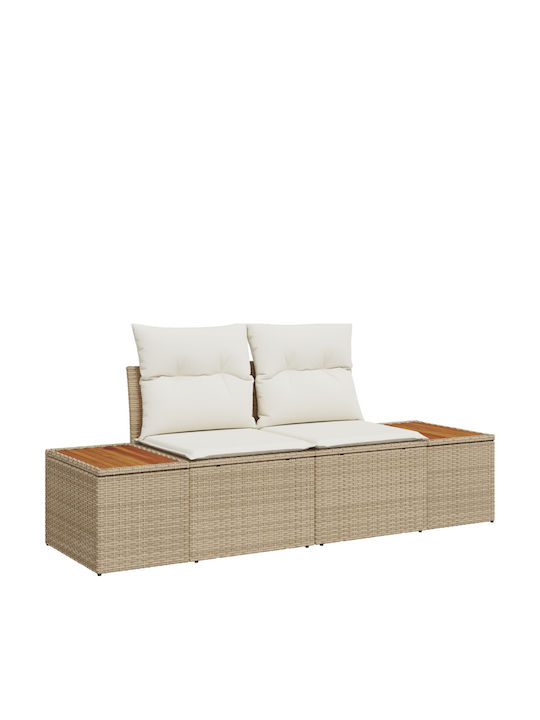 Corner Sofa Outdoor Rattan with Pillows 55x62x69cm