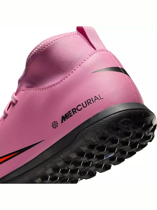 Mercurial Superfly 10 Club Kids Turf Soccer Shoes with Sock Magic Flamingo / Total