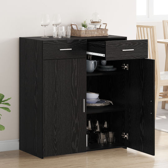 Μπουφές Ξύλινος Μαύρης Δρυς 80x42.5x93.5cm