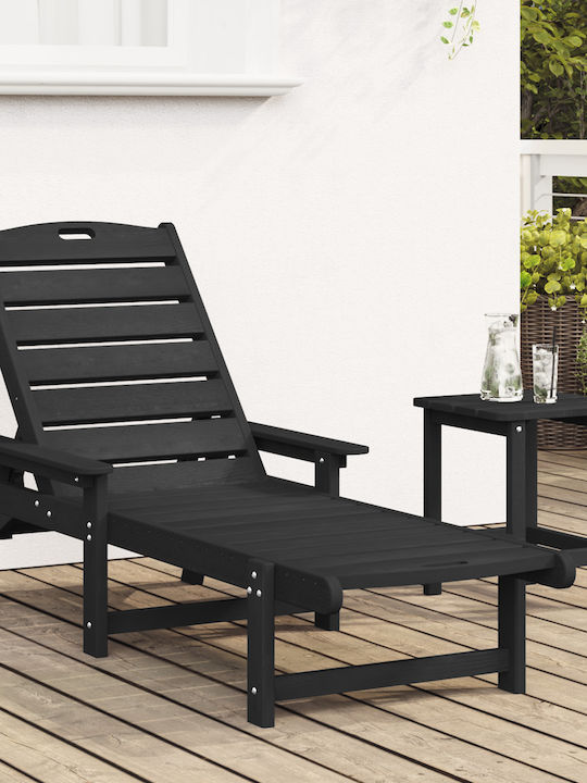 Liegestuhl Kunststoff Schwarz 162x53x98.5cm.