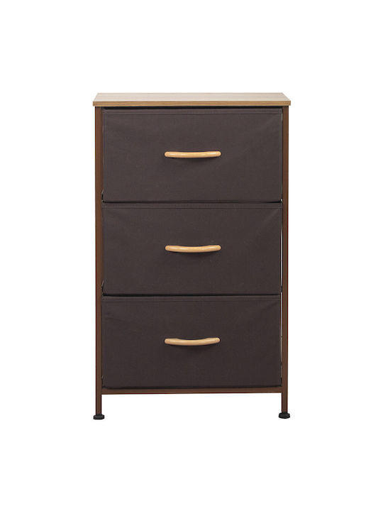 Drawers Storage Made of Wood & Fabric L75xW46xH30cm
