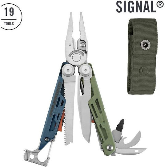 Leatherman Signal Free Knife Survival Educational Green in Sheath