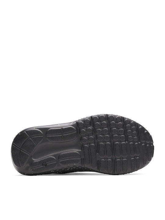 Ua Bps Surge 4 Ac Kids Sports Shoes Running with Hoop & Loop Closure Black