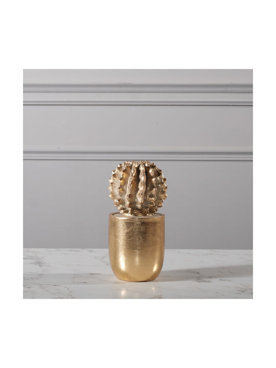 Supergreens Polyresin Cactus Table Decor Χρυσός 9x9x18.5cm
