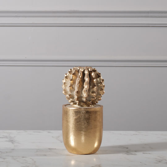 Supergreens Polyresin Cactus Table Decor Χρυσός 9x9x18.5cm