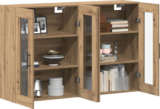 Κρεμαστή Βιτρίνα από Μοριοσανίδα με Τζάμι Δρυς