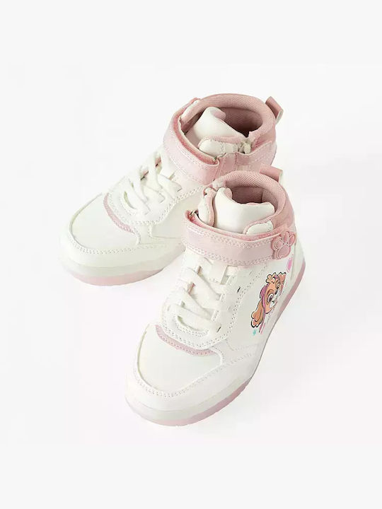 Paw Patrol Kids Sneakers High with Hoop & Loop Closure White