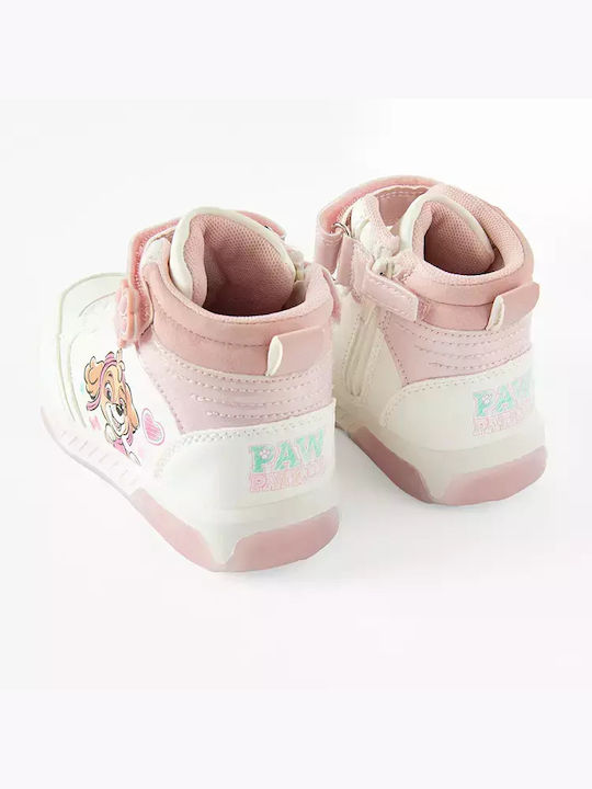 Paw Patrol Kids Sneakers High with Hoop & Loop Closure White