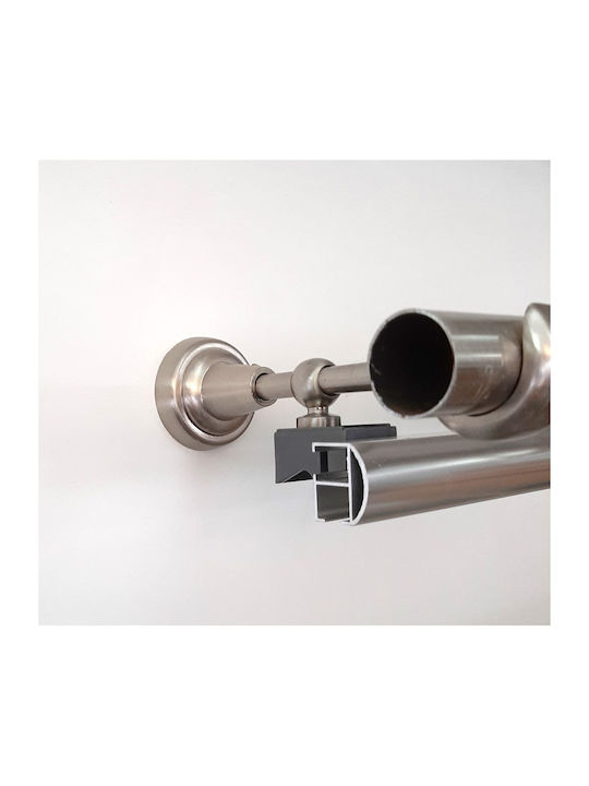 Import Hellas Metallic Curtain Pole No3 Double with Rail Φ25mm 140cm Oxide