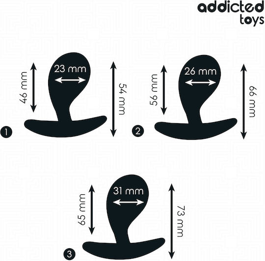 Addicted Toys Πρωκτικές Σφήνες Σετ Small Μαύρες 3τμχ