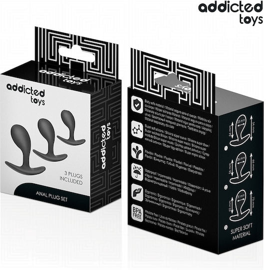 Addicted Toys Πρωκτικές Σφήνες Σετ Small Μαύρες 3τμχ
