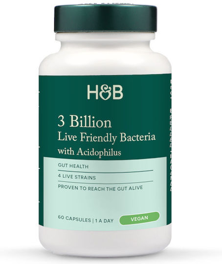 Holland & Barrett 3 Billion Live Friendly Bacteria Συμπλήρωμα με Προβιοτικά 60 κάψουλες