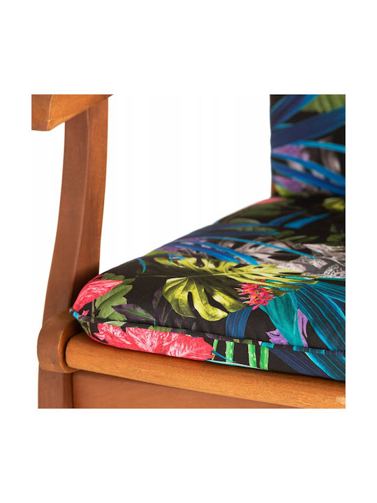 Garden Chair Cushion with Backrest Multicolour Leaf