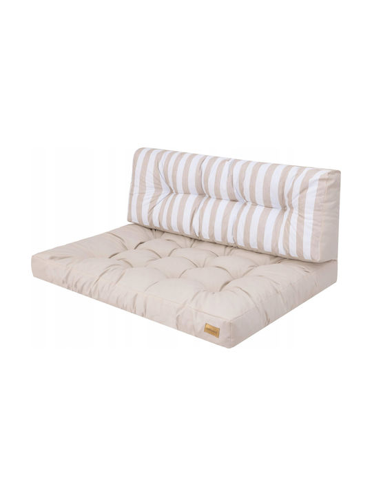 Garden Chair Cushion with Backrest Ecru
