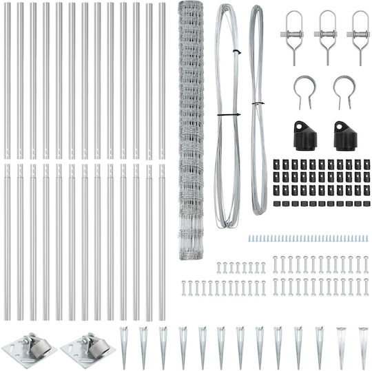 vidaXL vidaXL Drahtzaun Stacheldraht Verzinktes Silber 1,6x25m