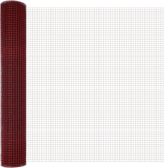 vidaXL Schweißbarer Fence Drahtgeflecht Rot 1.5x25m