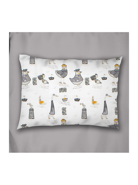 Dimcol Baby Pillowcase White-Grey 45x35cm